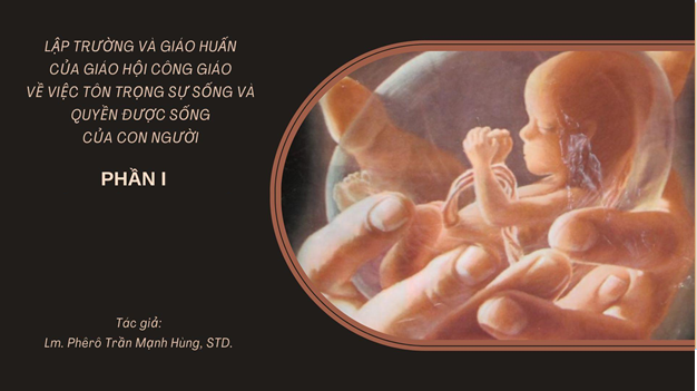 LẬP TRƯỜNG VÀ GIÁO HUẤN CỦA GIÁO HỘI CÔNG GIÁO VỀ VIỆC TÔN TRỌNG SỰ SỐNG VÀ QUYỀN ĐƯỢC SỐNG CỦA CON NGƯỜI, PHẦN 1 – TÍNH THÁNH THIÊNG CỦA SỰ SỐNG